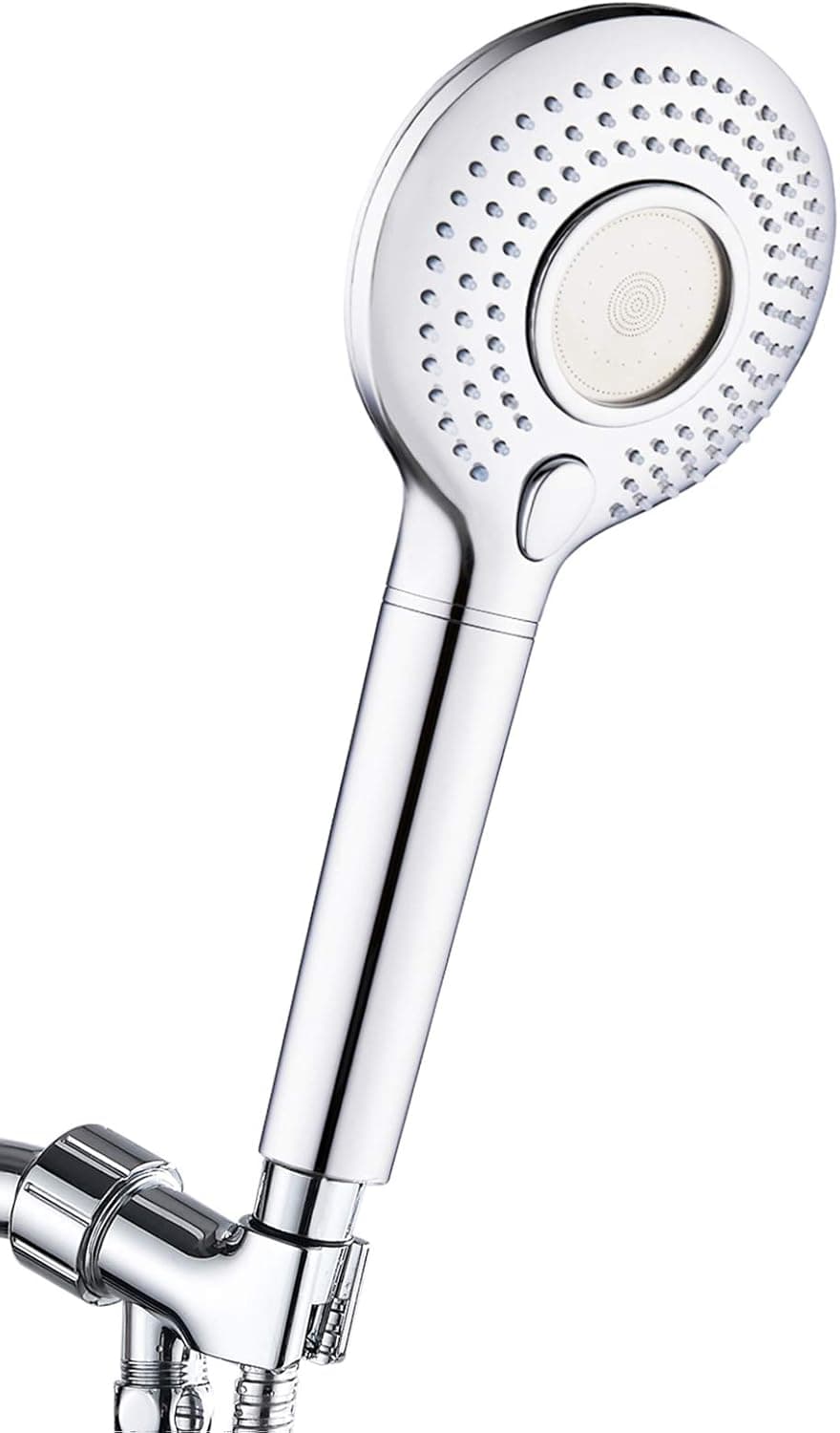 ANZA Hand held Shower Head with Hose, 3 Spray high pressure shower head and Shower Filter Cartridges, Rainfall 4.7" Massage Spa Shower Head, Adjustable Bracket, 5 Ft Stainless Steel Hose, Chrome