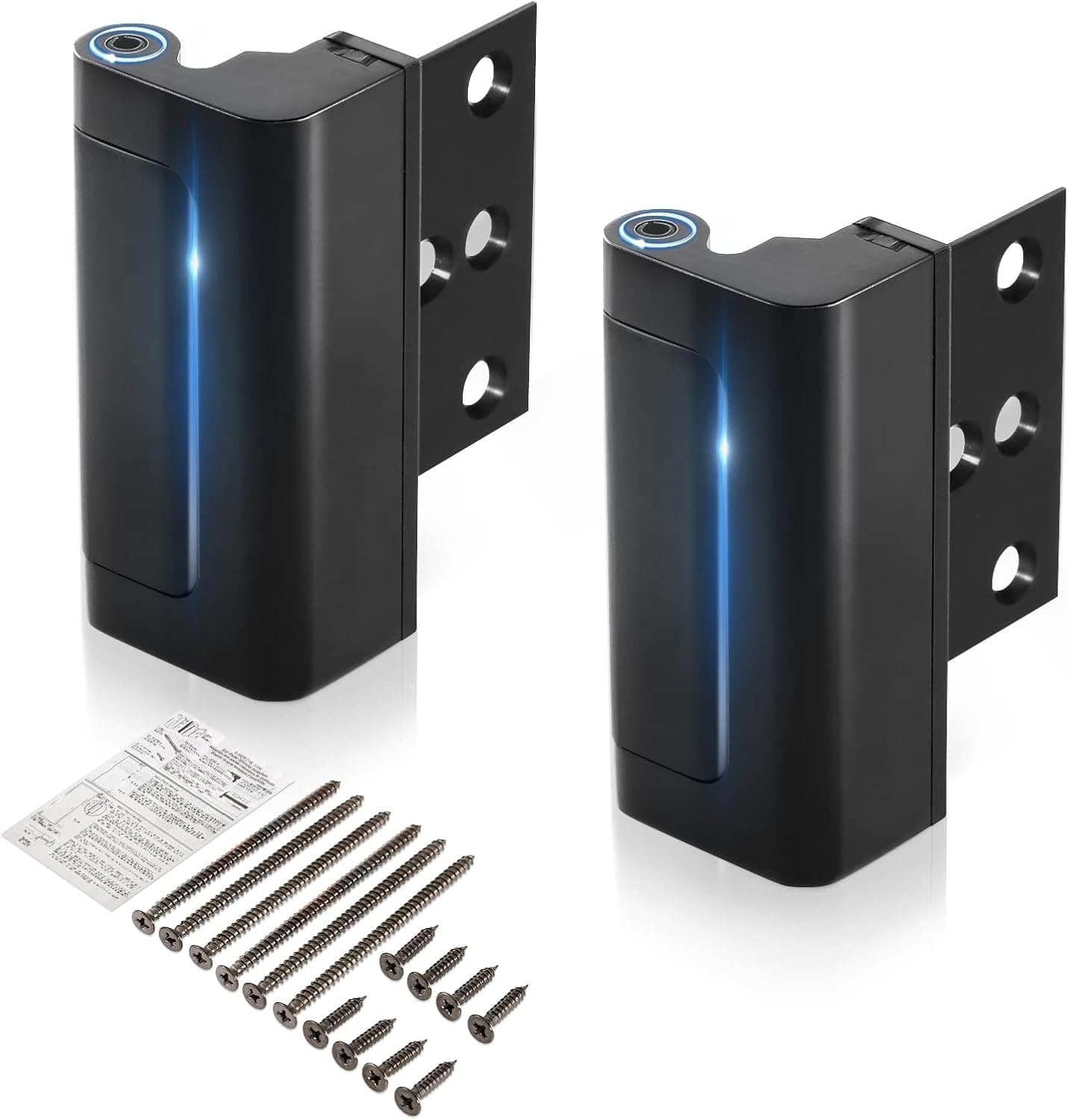 POWLAB 2 Pack Door Reinforcement Lock for Home Security Door Lock Child Night Lock Black Door Locks Proof Tamper Resistant Easy to Install Door Latch Device Aluminum Construction Withstand 800 lbs