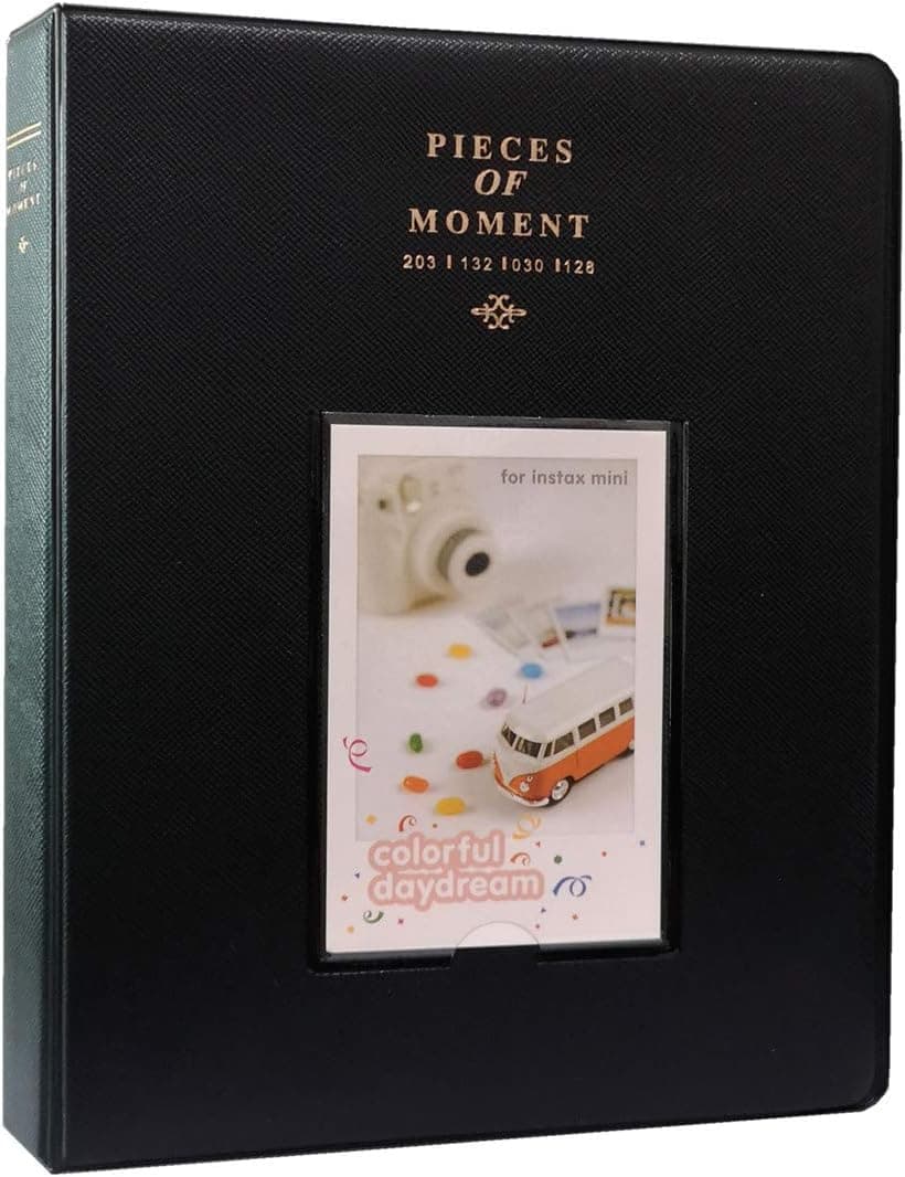 Fudda 128 Pockets Mini Photo Album for 3-Inch Film - Fits for Fujifilm Instax Mini LiPlay 11 9 8+ 8 7s 90 70 50s 26 25/Mini Link Printer, Polaroid Snap/Snap Touch, Kodak Instant Print Camera, Black