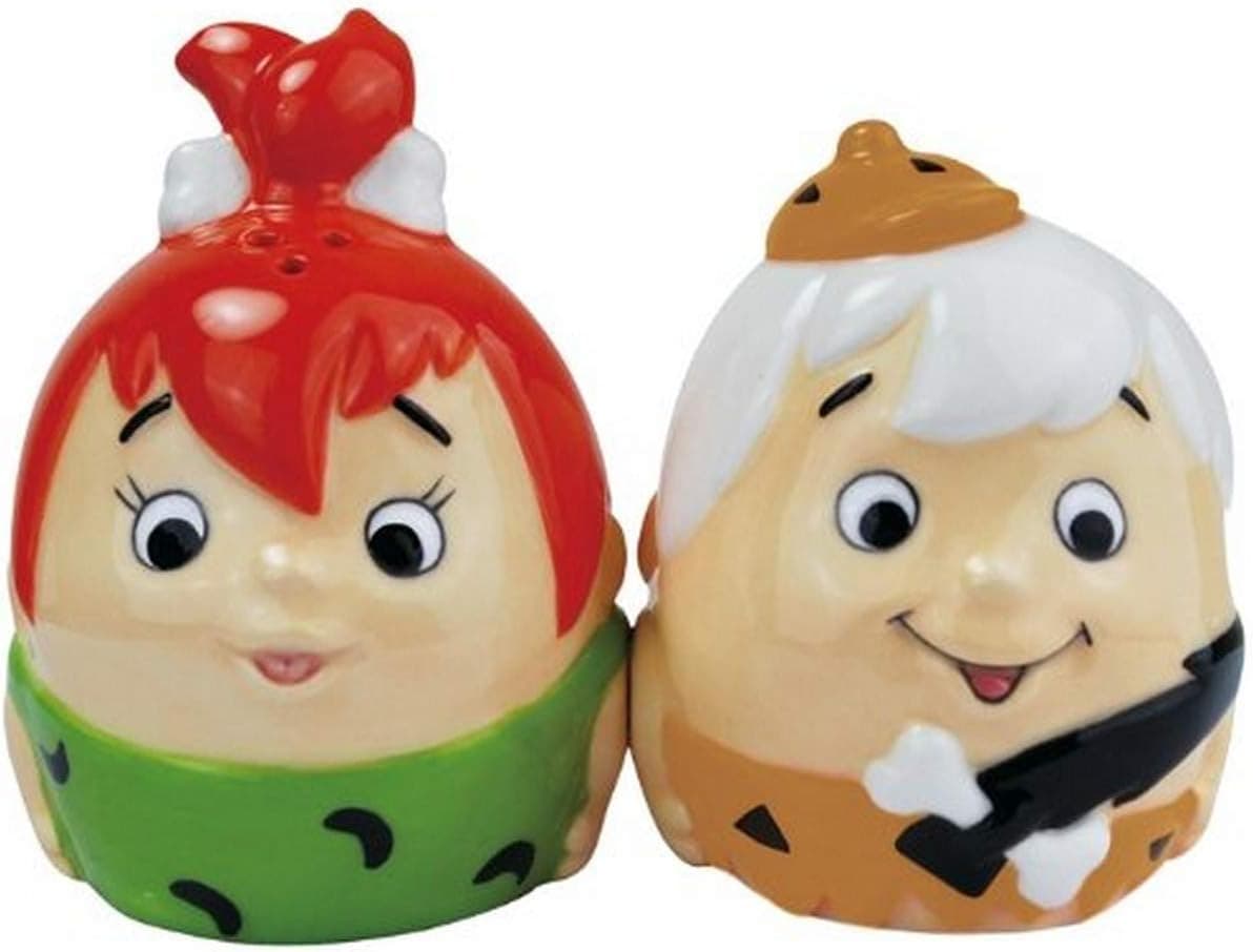 Westland Giftware Pebbles and Bamm-Bamm Egg Magnetic Salt and Pepper Shaker Set, 2.75-Inch