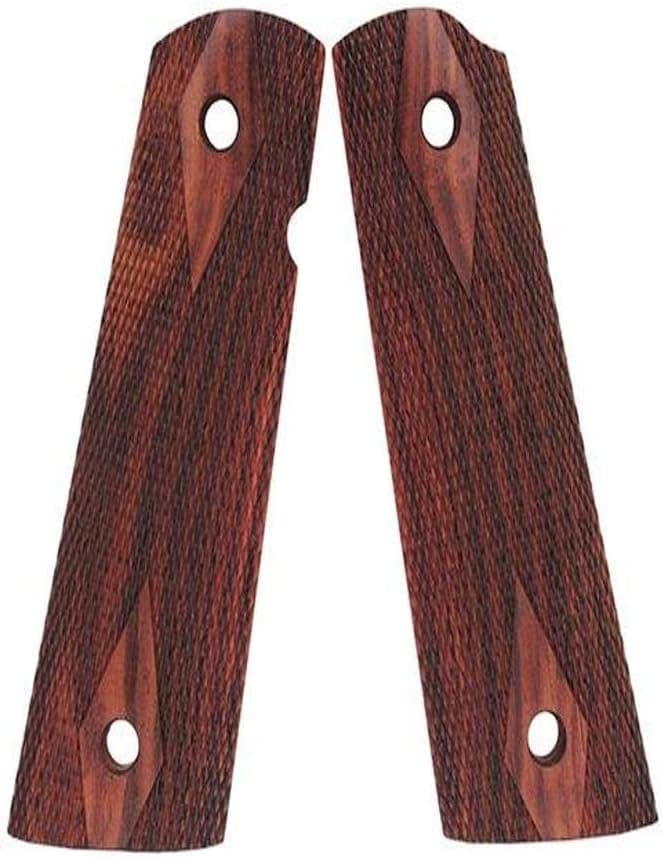 Hogue Fancy Hardwood Grips (Fits: Government Model S&A Mag Well), Checkered Coco Bolo