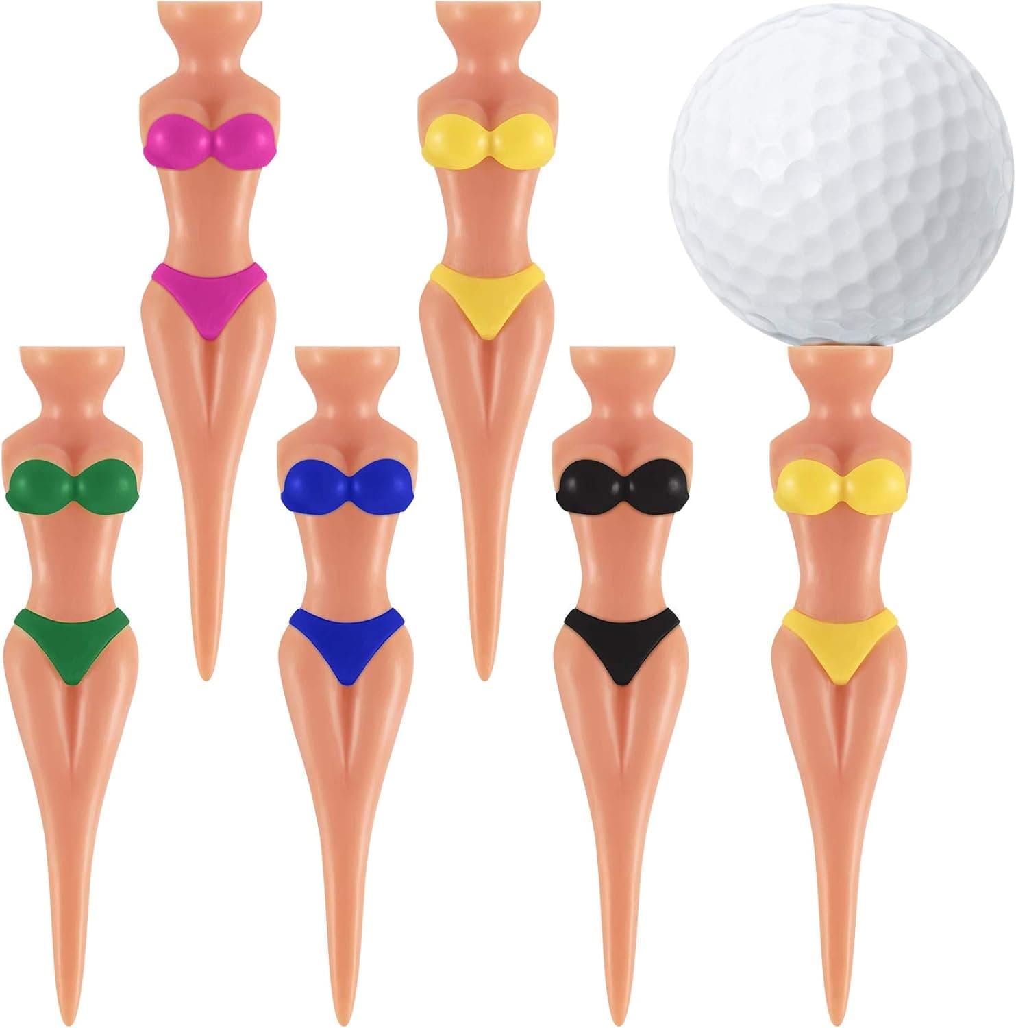 Skylety Funny Golf Tees Lady Girl Golf Tees, 76 mm/ 3 Inch Plastic Pin up Golf Tees, Home Women Golf Tees for Golf Training Accessories Uncle Father Present Men Gift Bachelor Party