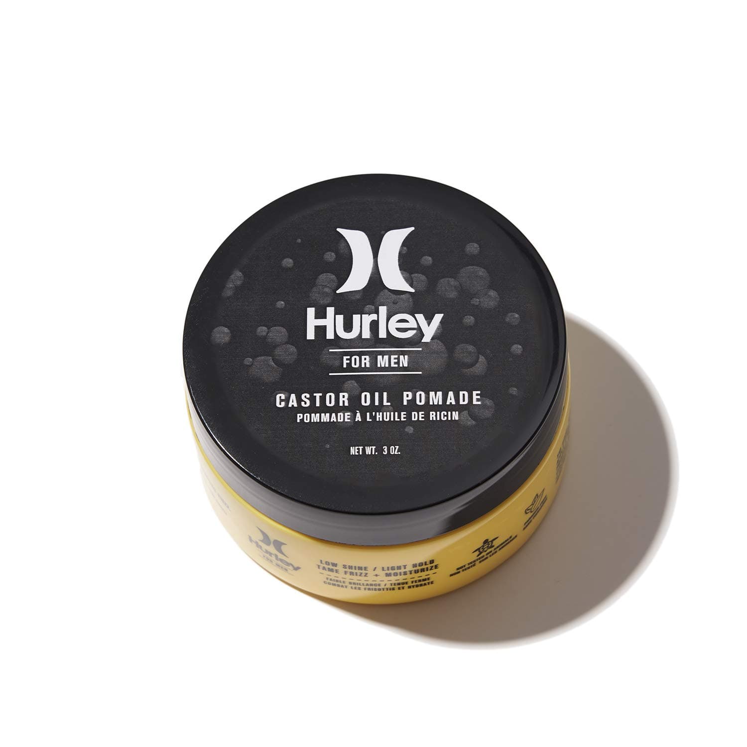 Hurley Men's Castor Pomade - High Shine, Strong Hold Hair Styling Product, Size 3oz