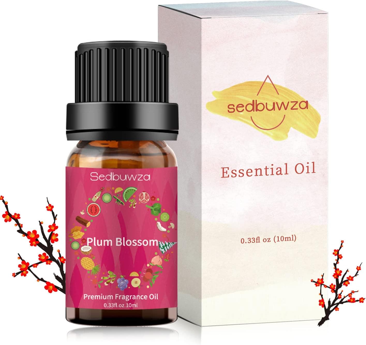 Plum Blossom Fragrance Oil 10ML Plum Blossom Essential Oil - Premium Grade Plum Blossom Scented Oils for Diffusers, Candle Making, Soap Scents, Aroma Beads, Bath Bombs, Perfume