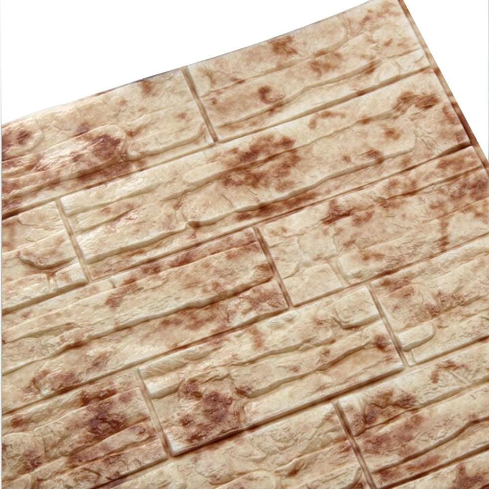 Doremy 3D Brick Textured Pattern Wall Panels Wallpaper Self-Adhesive PE Foam Waterproof Modern Style for Living Room Bedroom Kitchen Wall Covering Background Decoration 12P=46.5SQ.FT(12PCS, Red)