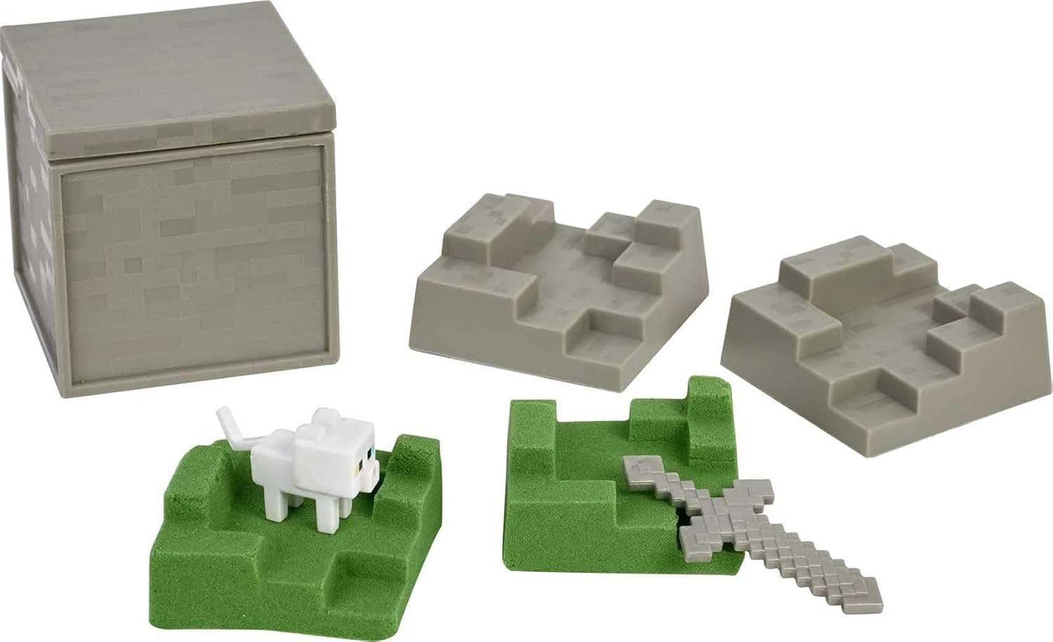 Mattel Minecraft Mini Mining Set, Elementals # 1, Spawn Egg Mini Figure and Environment Accessory with Moldable Sand for Added Creativity, Creative, Hands-on Biome Build Toy, Gift for Fans