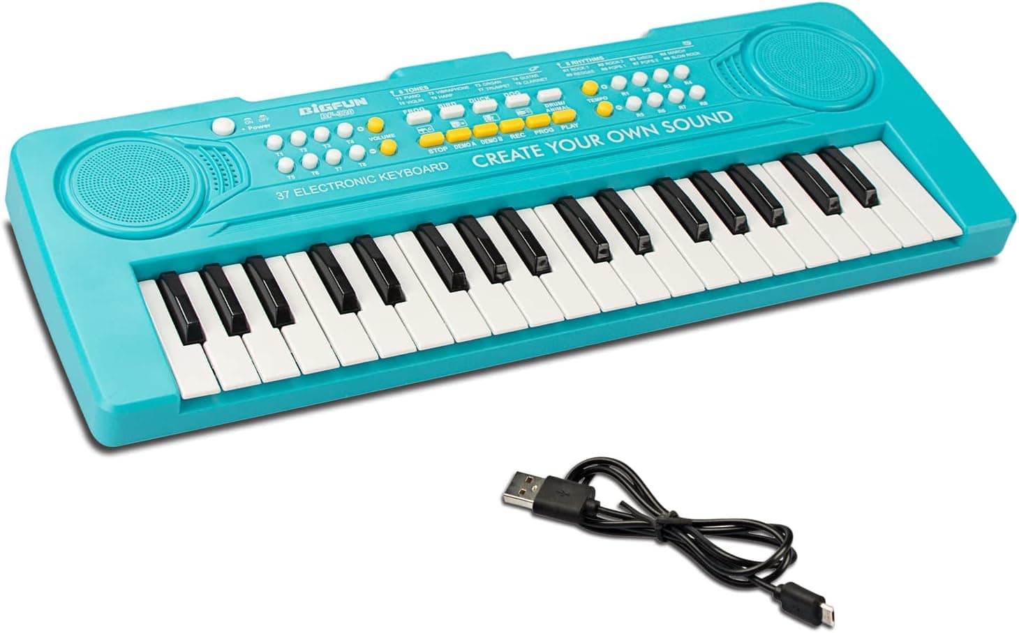 JINRUCHE Keyboard Piano for Kids, 37 Keys Music Early Learning Educational Child Keyboard Piano Toys - Boys and Girls Piano Keyboard for Ages 3-9 (Blue)