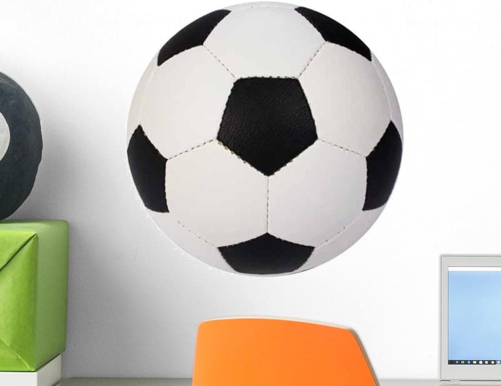 Wallmonkeys Soccer Ball 12" W x 8" H Wall Decal Peel and Stick Graphic