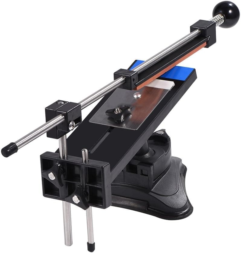 ROSEBEAR Knife Sharpener, Stainless Steel Kitchen Knife Sharpening Kit System Tools Fixed-angle with 4 Whetstone