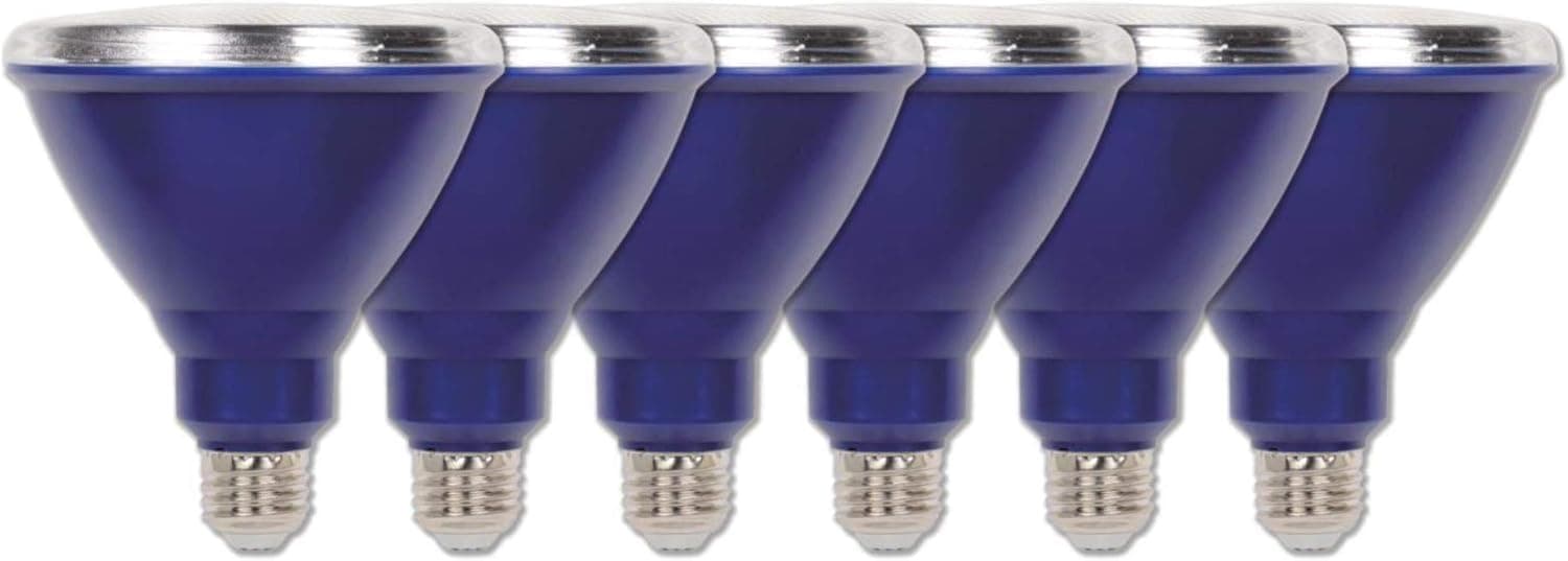 Westinghouse Lighting 3315120 3315100 100-Watt Equivalent PAR38 Flood Blue Outdoor Weatherproof LED Light Bulb with Medium Base (6 Pack), 6 Count (Pack of 1)