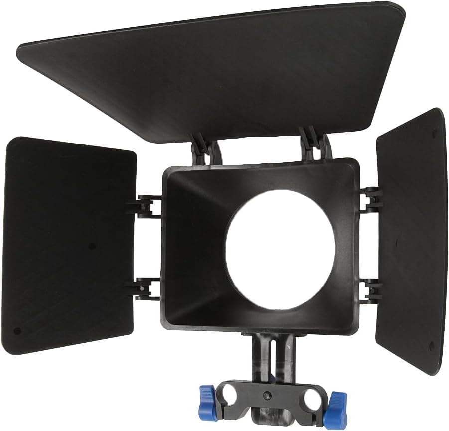 Fotga ABS Plastic Basis Matte Box with 15mm Rail Rod Clamp Sunshade for Beginners Rail Rod Rig System Camera Cage Canon 5D 6D 7D Mark II III IV Fuijifilm X-A3 X-T10 X-pro 2 Panasonic GH3 GH4 GH5 etc
