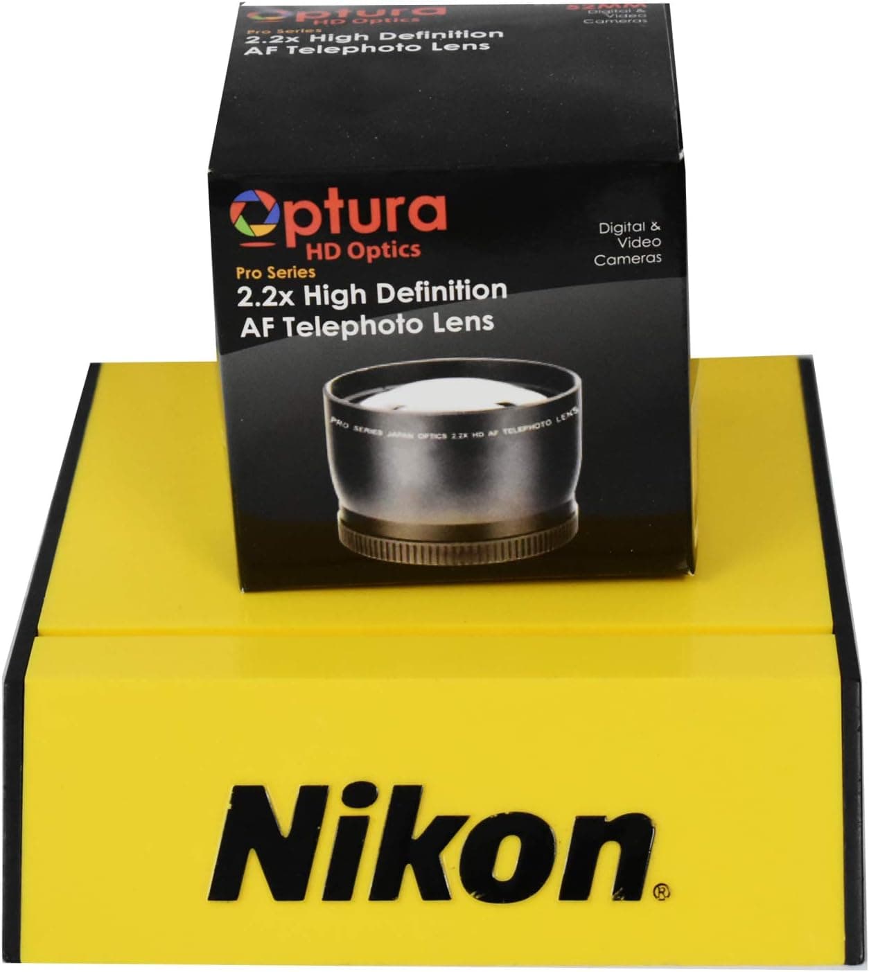 OPTURA HD Photo 52MM TELEPHOTO 2.2X Lens for Nikon D3200 D3000 D5300 D5000 D5200 D3300 D90 D80 D40 D40X D70+ OPTURA HD Micro Fiber Cloth