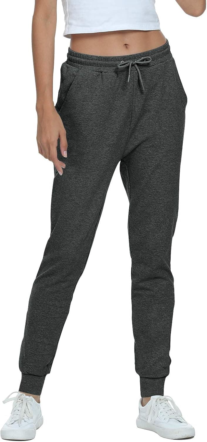 TODOLOR Women's Workout Sweatpants Cotton Joggers Pants Track Cuff Drawstring Lounge Sweat Pants with Pockets