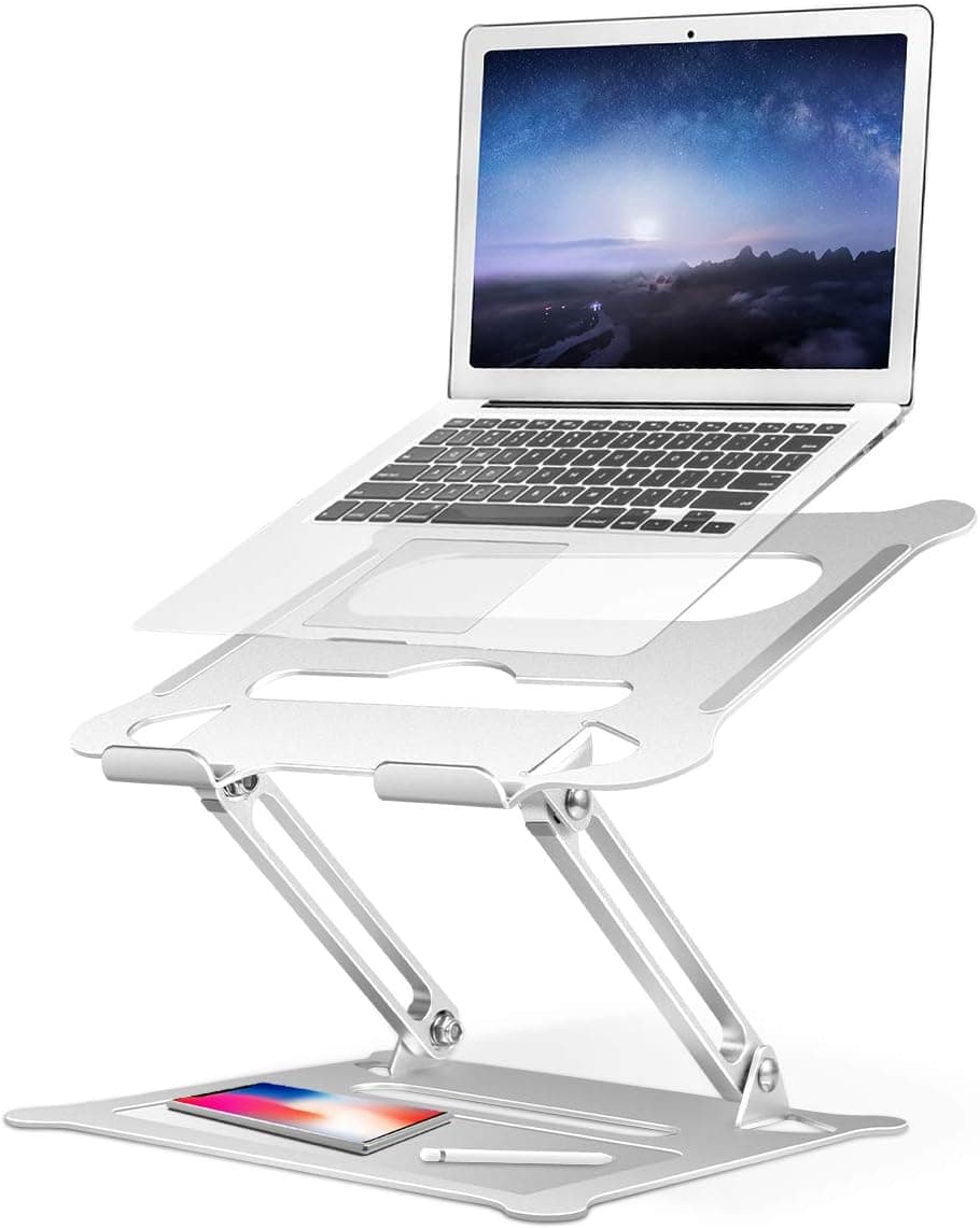 Coolwin Laptop Stand, Updated Adjustable Ergonomic Laptop Holder, Multi-Angle Stand with Heat-Vent, Ergonomic Adjustable Notebook Stand for MacBook Air Pro, Dell, HP, Lenovo More 10-17 Laptops