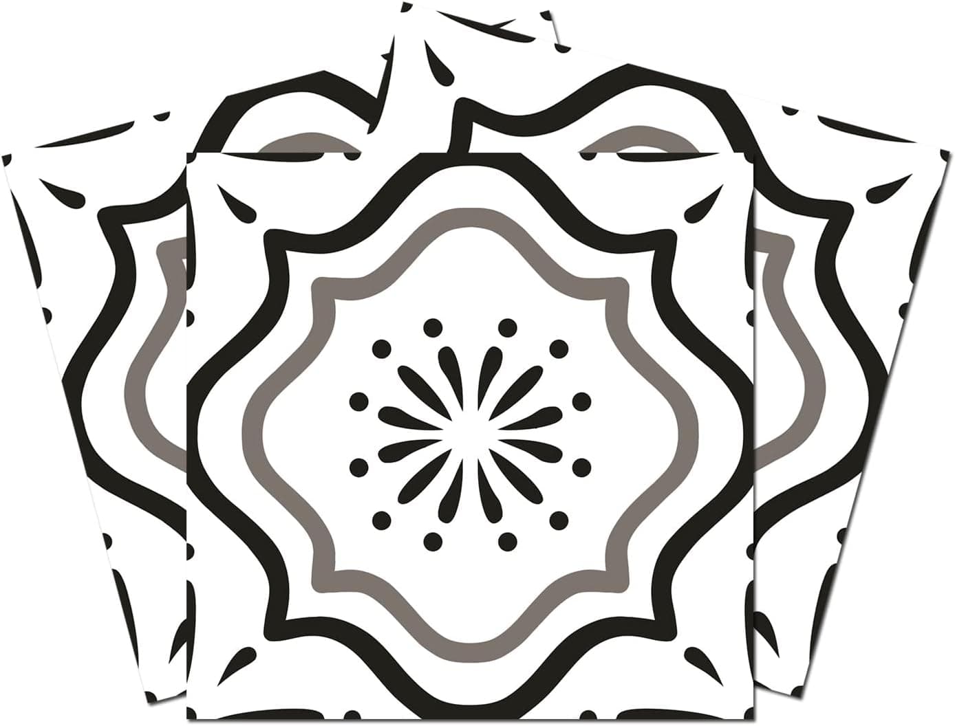 Starry Tile Stickers - Fireplace - Waterproof & Removable - Peel and Stick - Black and White Backsplash vinyle Tile Stickers Kitchen and Bathroom Floor Stair -6x6"/pc - 16pc/Pack