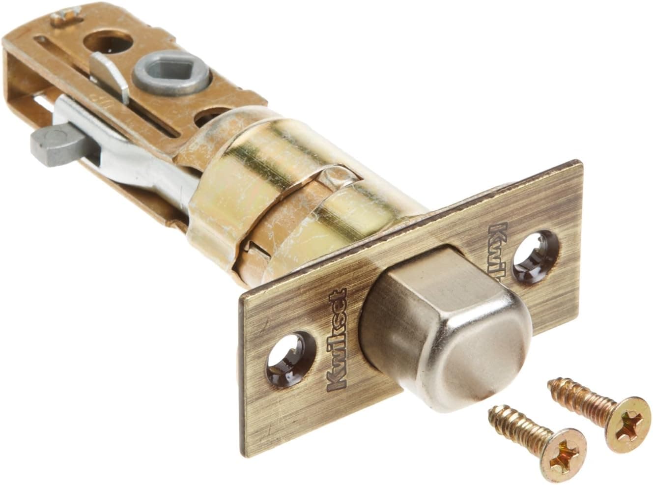 Kwikset Corporation 83370-002 Adjustable Deadbolt Replacement Latch in Antique Brass
