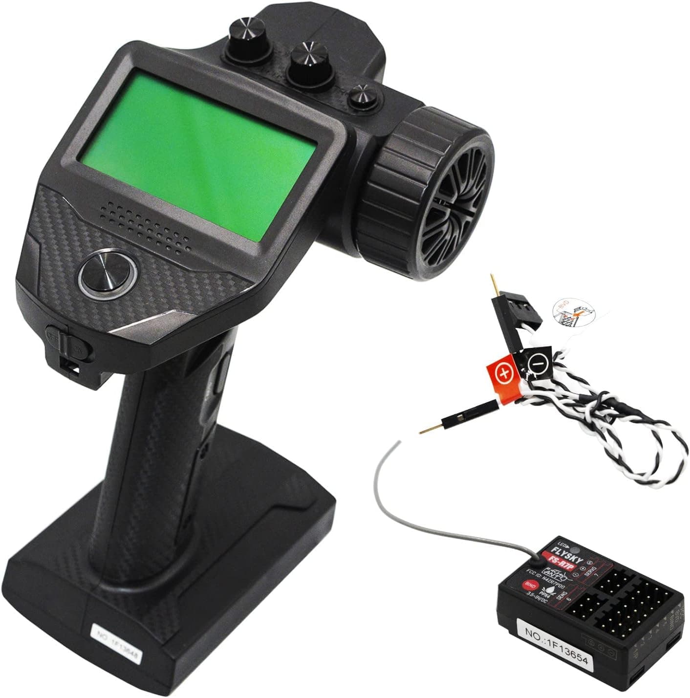 HTLNUZD Flysky FS-G7P Transmitter for Cars and Boats, with FS-R7P, 7CH 2.4Ghz Surface Radio Controller for RC Crawler Receiver
