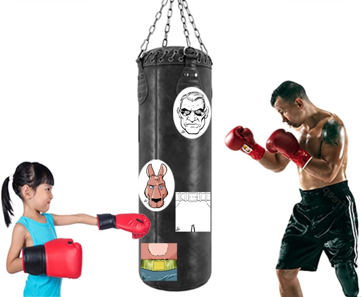 Boxing Bag Body Guide Strike Target and MMA Guides, 2 Pc. Set, Peel-and-Stick Adhesive Striking and Kicking Trainers for Beginners, Improves Punch, Kick, and Strike Accuracy