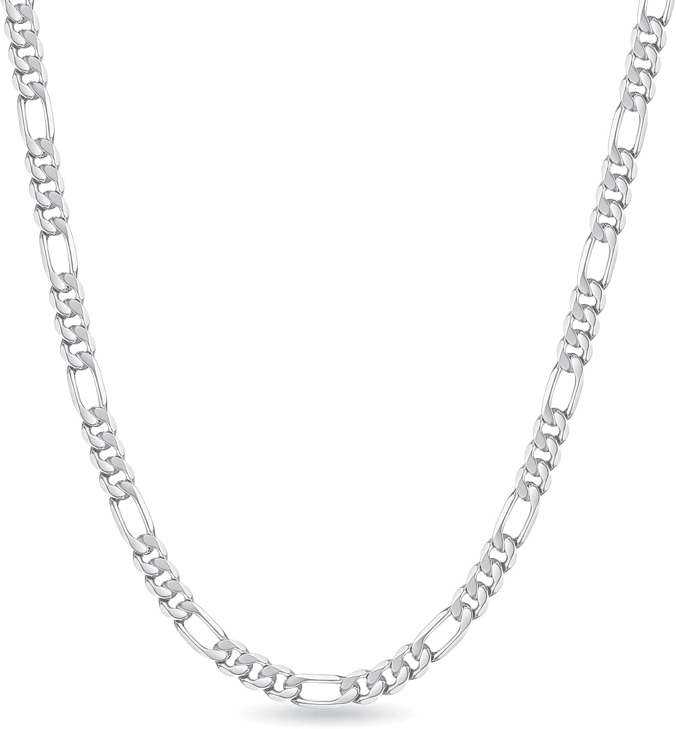 OCHCOH 925 Sterling Silver Clasp 2.5/3/4/5mm Figaro Chain for Men Women Diamond Cut Silver Chain Necklace for Men Women 16, 18, 20, 22, 24, 26, 28, 30 Inches