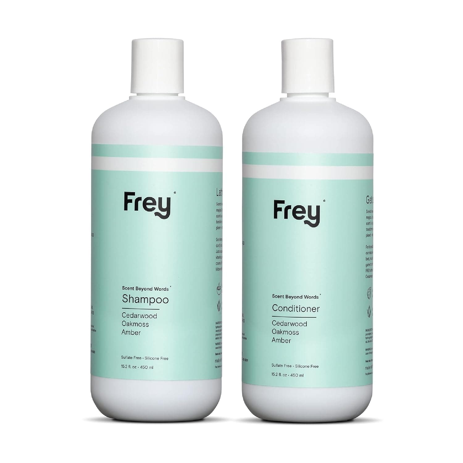 FREY Natural Shampoo and Hair Conditioner - Sulfate Free Shampoo and Hair Conditioner Made with Argan Oil, Coconut Oil, Sacha Indi Oil, Sunflower Oil, Aloe Vera, and Macadamia (16 Ounce Bottle)