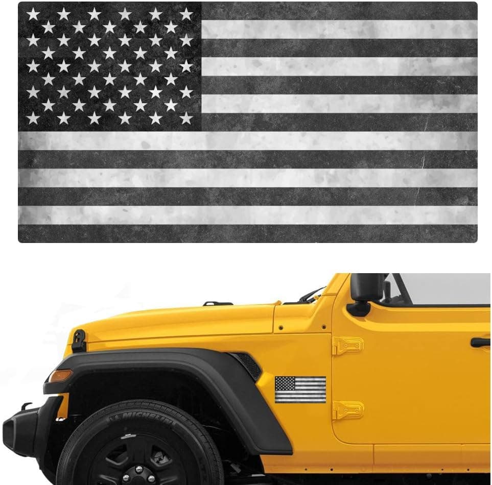 XL Tactical American Flag Sticker | 7 Inch X-Large Subdued Matte Black Vinyl Decal for Your Truck, Laptop, Car Bumper, or Hydro-Flask Water Bottle