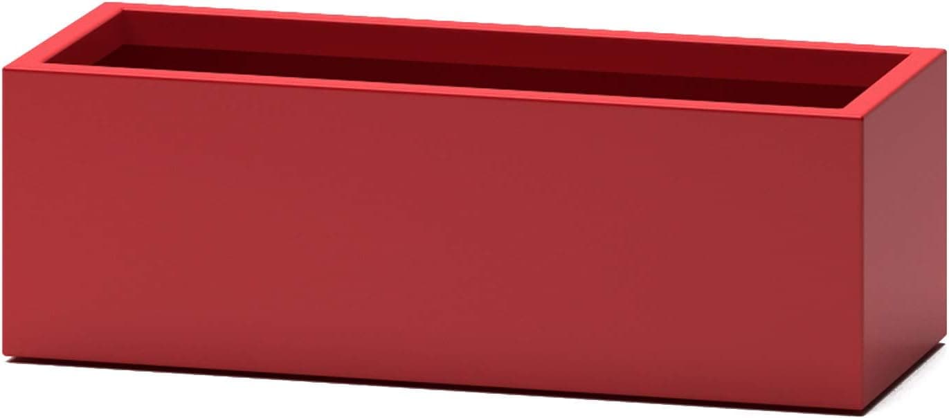 Red Lightweight Fiberglass Large Rectangular Planter Box - 48 inches - Outdoor Planter - 48L x 14W x 12H