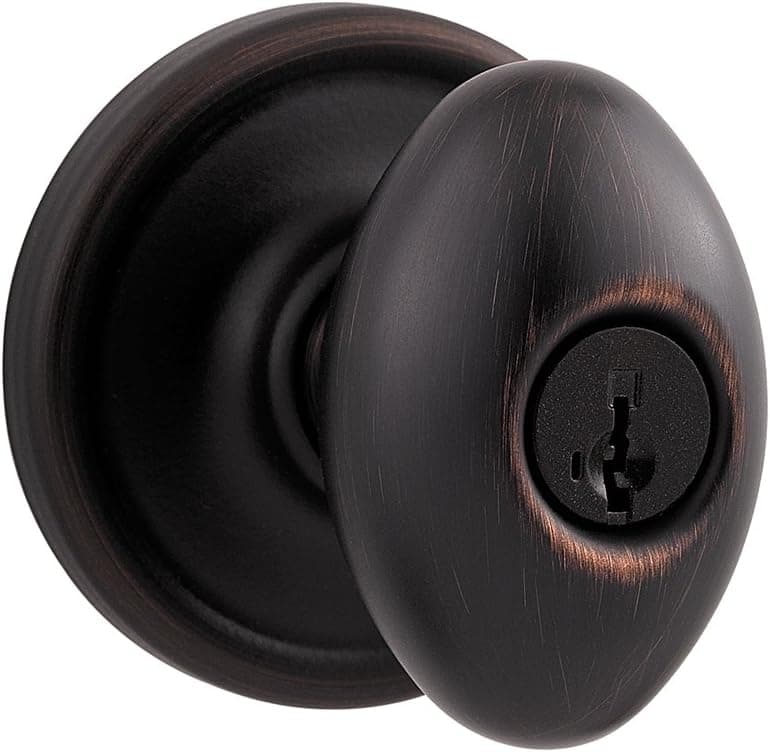 Kwikset Laurel Entry Knob featuring SmartKey® in Venetian Bronze