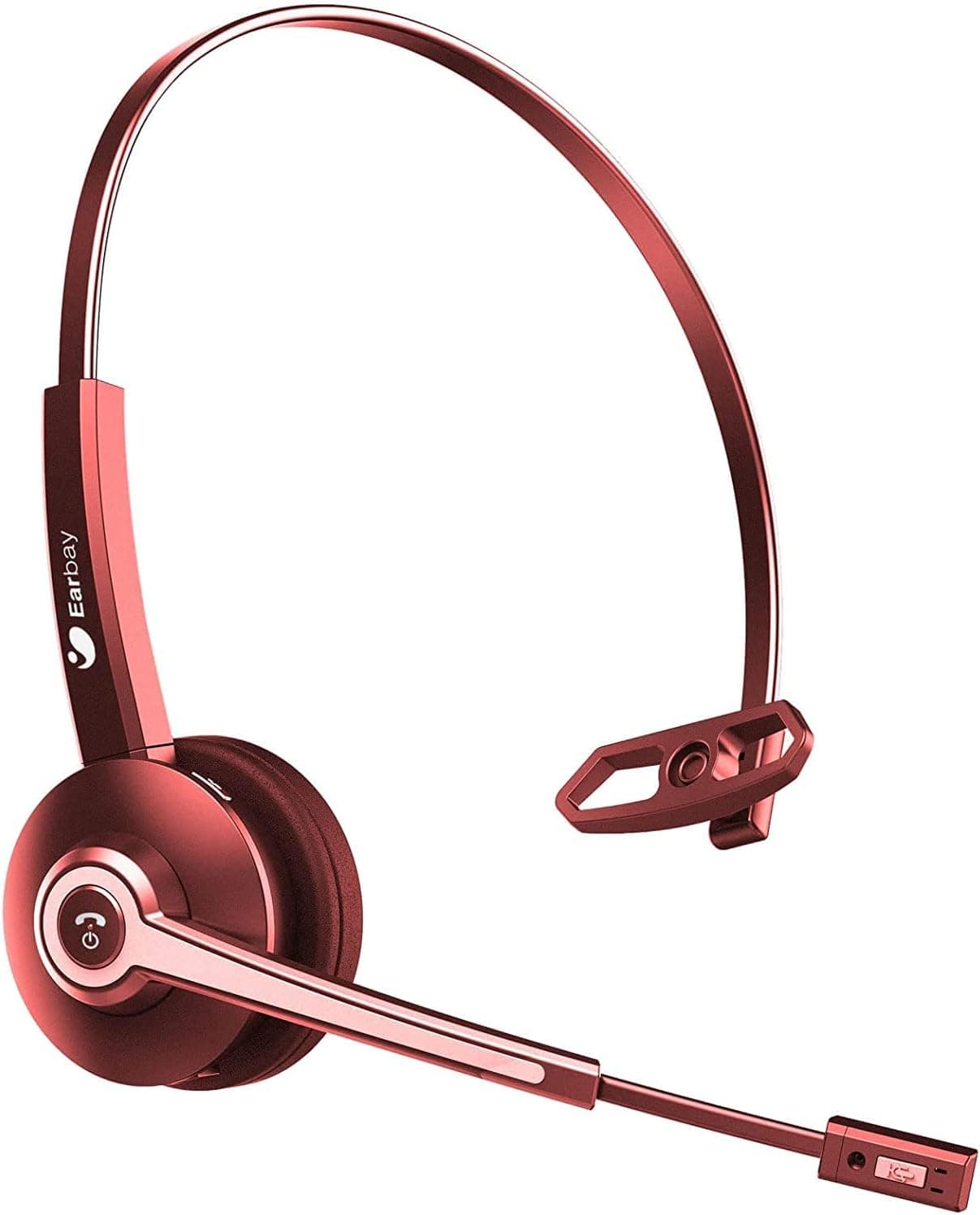 Earbay Bluetooth Phone Headset with Microphone Noise Cancelling, Wireless Headphones with Mic Mute, Call Center PC Headsets for Smartphone Tablet Computer Office Conference