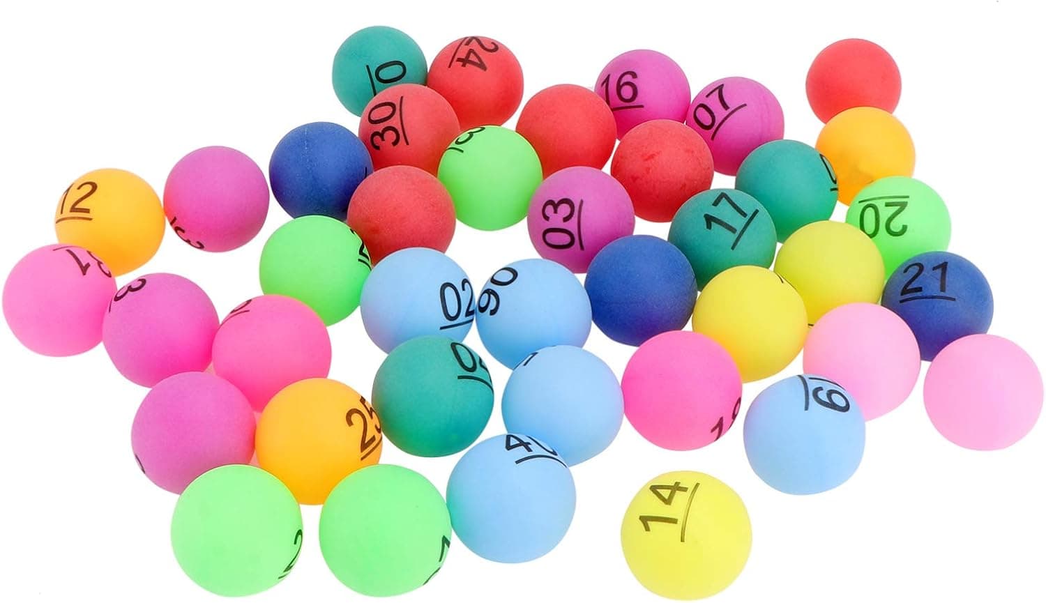 PRETYZOOM 30Pcs Bingo Ping-Pong Balls Numbered Bingo Balls 1 to 30 Raffle Balls Multicolor Lottery Balls Game Balls Colorful 4CM