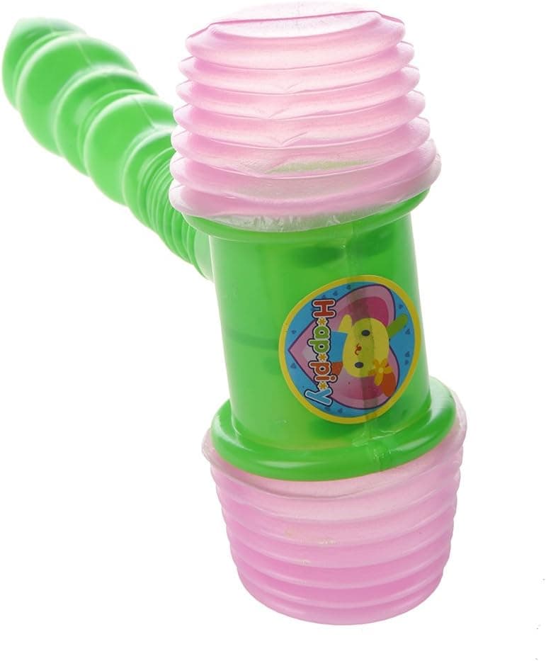 SODIAL(R) Child Built in Whistle Green Handle Plastic Hammer Noisy Whistle Toy