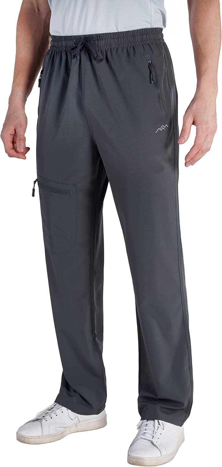 TRAILSIDE SUPPLY CO. Mens Workout Athletic Pants for Sports Gym Travel - Stretchy,Breathable