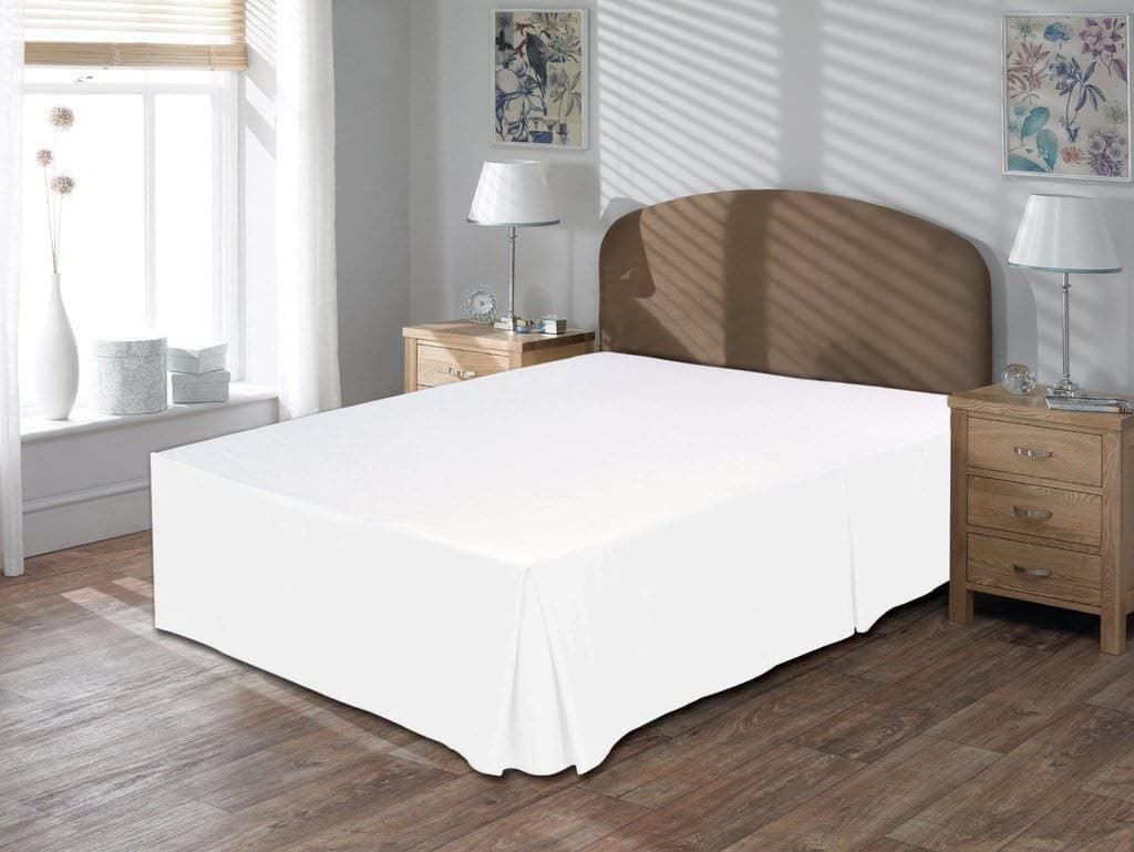 Mega Sale Offer 600 Thread Count Durable Egyptian Cotton Full Size 1-Pieces Split Corner Tailored Bed Skirt 16 Inch Drop Length, White Solid