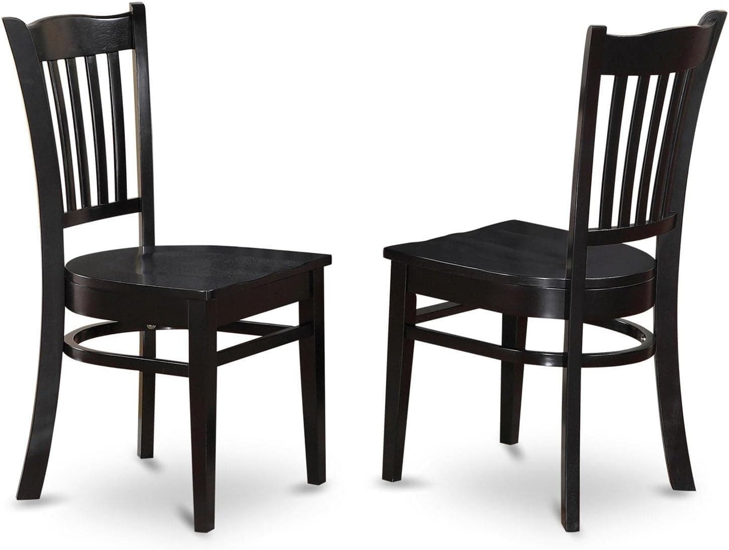 East West Furniture GRC-BLK-W Dining Chairs, Wood Seat