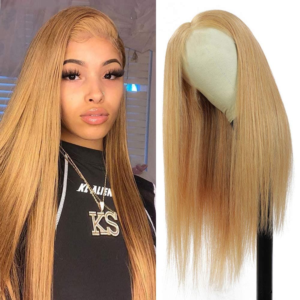 Muokass 4x4 Lace Front Wigs Straight Hair Brazilian Virgin Human Hair Lace Closure Wigs For Black Women 150% Density Pre Plucked With Elastic Bands Natural Color Hairline (24 inch, 5x5 straight wig)