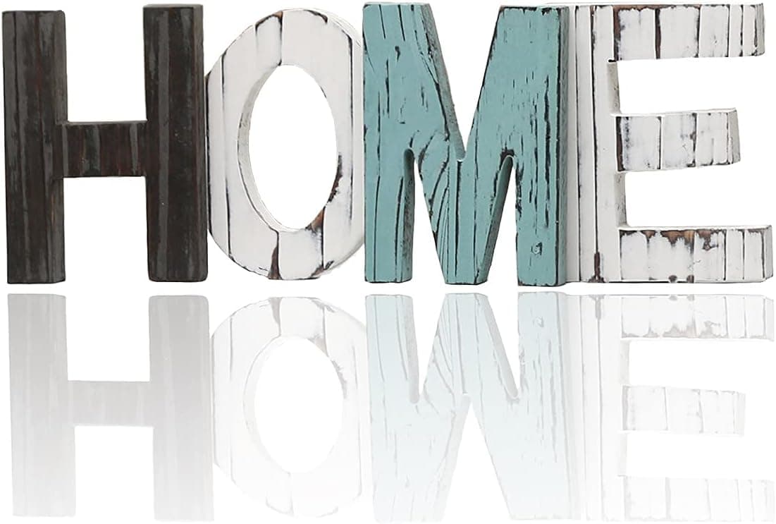 Arditto Rustic Wood Home Sign Decor, Wood Home Letters, Freestanding Cutout Word Table Decor Centerpiece for Art Home Decor, Home Decor for Living Room Kitchen Housewarming Gift