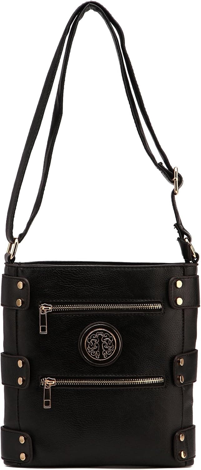 MKF Collection Women's Fanisa Cross-Body Shoulder Bag, Black