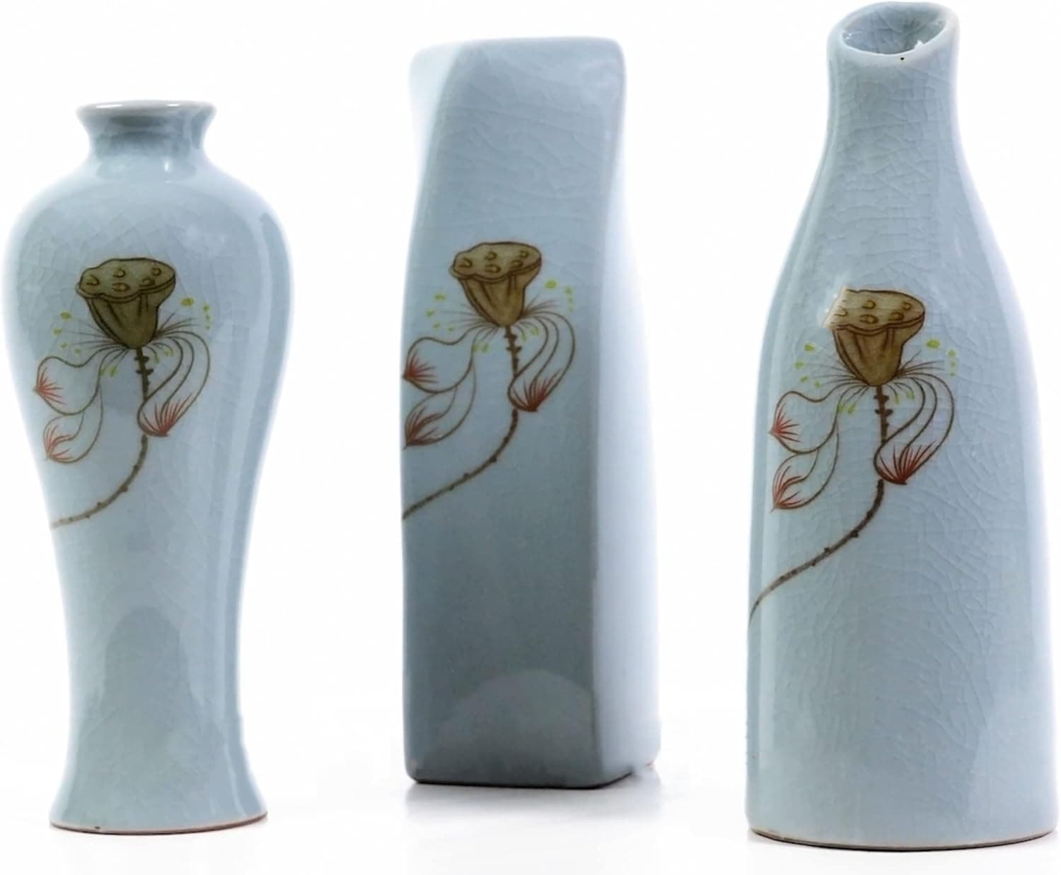 Bella-Bode Tall Ceramic Vase Set Home Décor Rustic Farmhouse Modern Table Flower Decorative Small Vases Décor Set of 3 (Set of 3 (Pack of 1))