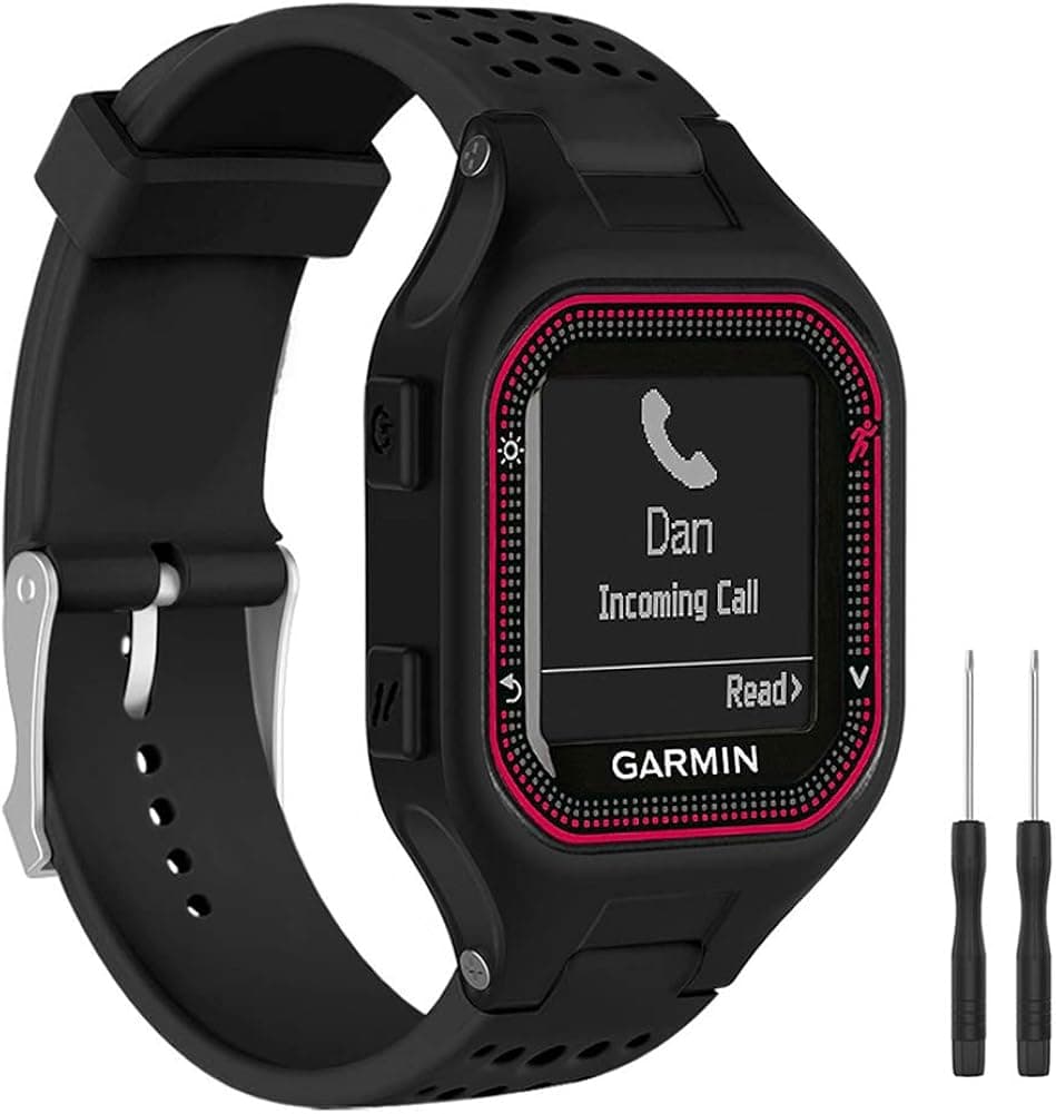 Watbro Bands Compatible with Garmin Forerunner 25 GPS Running Smart Watch, Soft Silicone Replacement Wristband, for Garmin Forerunner 25 Fitness Tracker with Adapter Tools