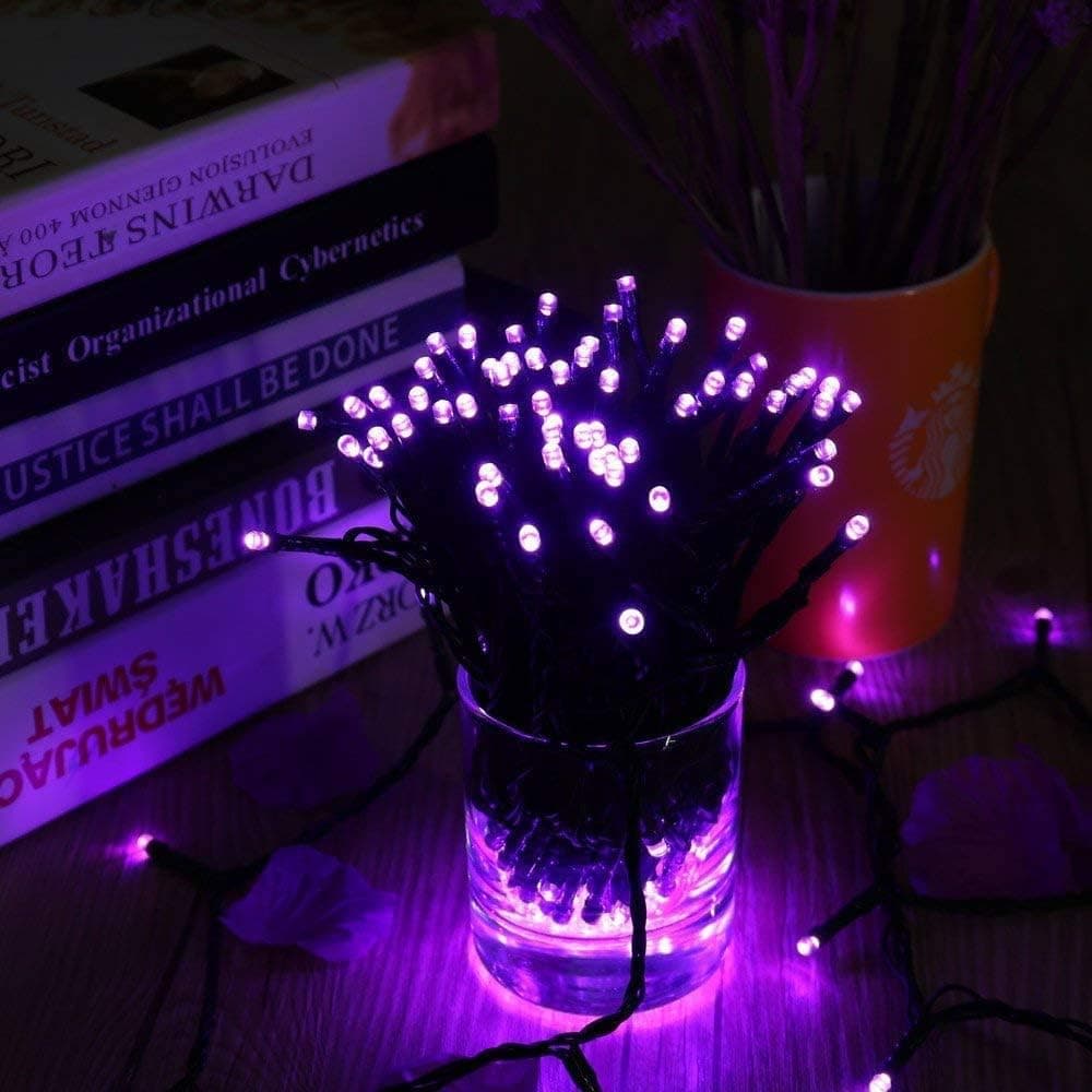 Lyhope Christmas Lights, 200 LED 72ft 8 Modes Battery Operated Waterproof Fairy Christmas String Lights for Outdoor & Indoor, Patio, Lawn, Landscape, Garden, Xmas Tree, Holiday (Purple)