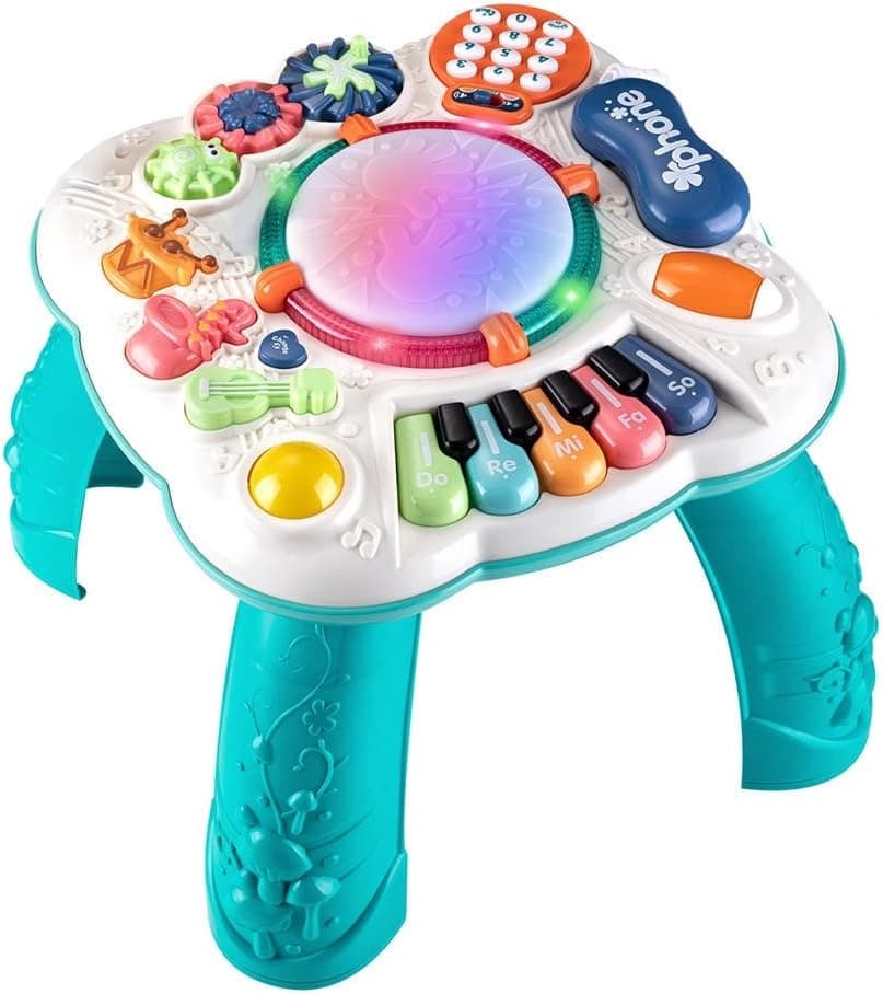 Dahuniu Baby Toys 6 to 12 Months, Activity Table for 1 2 3 Years Old (Size: 11.8 x 11.8 x 12.2 inches)