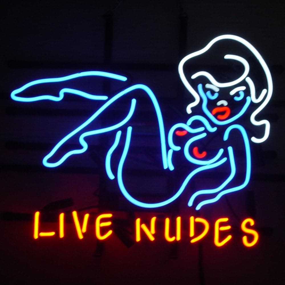 Lives Nudes Bar Girl Handcrafted Real Glass Neon Light Sign Home Beer Bar Pub Sign 19x15 inches.The Best Offer!Super Bright!