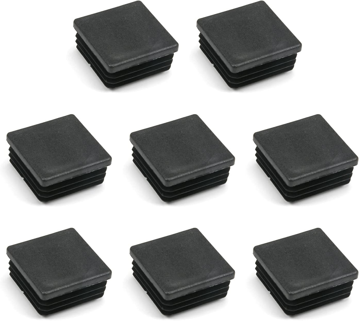 MroMax 8PCS 1.5" x 1.5" (LxW) Plastic Tubing Plug Square Post End Caps for Handrail Stair Newel Guardrail Tube Black