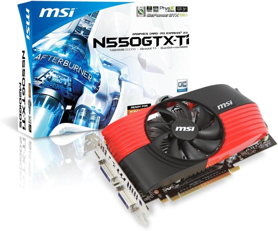 MSI nVidia GeForce GTX550 Ti 1GB DDR5 2DVI/Mini HDMI PCI-Express Video Card N550GTX-TI M2D1GD5/OC