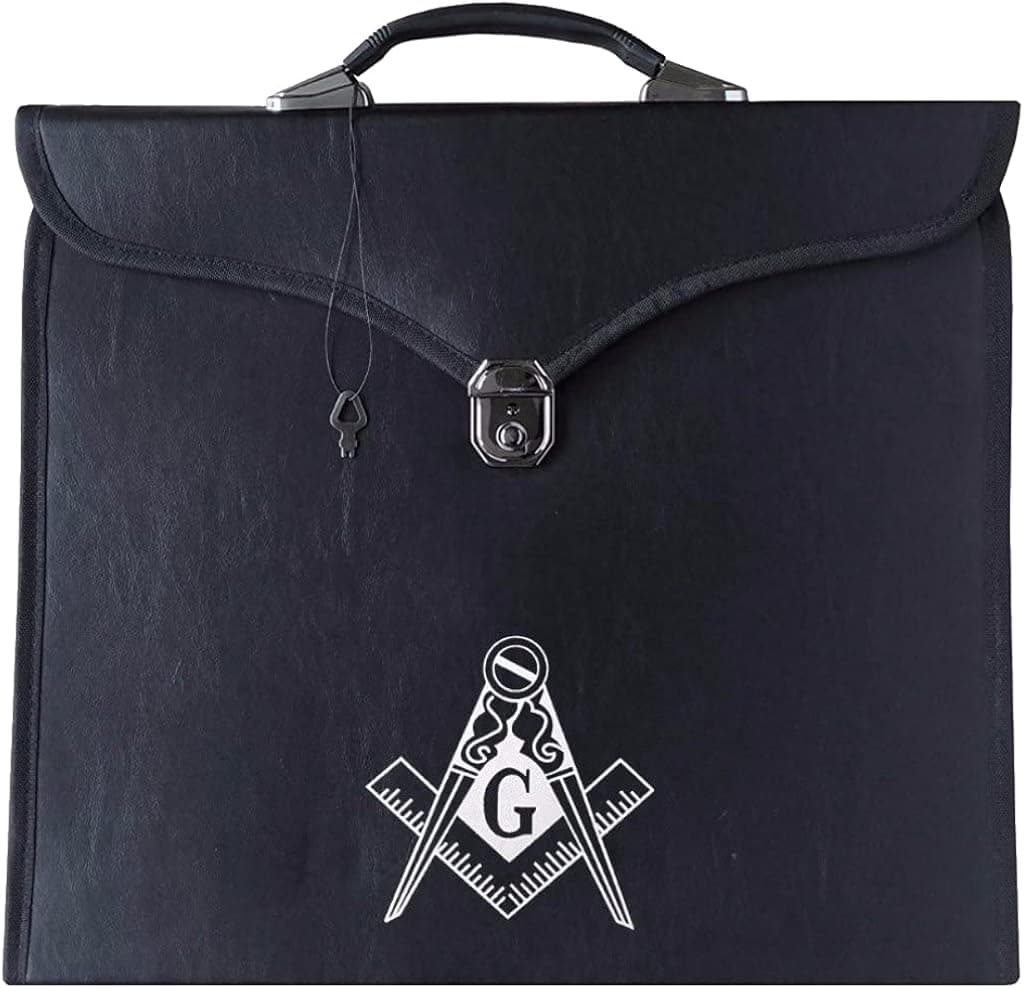 BRICKS MASONS Master Mason Blue Lodge Leather Provincial Apron Case - Multiple Colors & Sizes