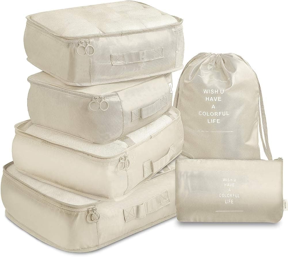 Packing Cubes 7 Pcs Travel Luggage Packing Organizers Set with Toiletry Bag