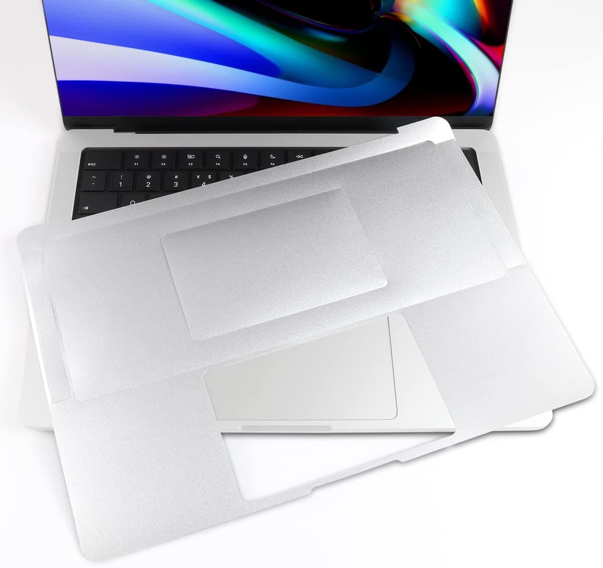 Batianda Palm Rest Cover Laptop Skin Compatible with MacBook Pro 14 Inch Model A2442 2021 Release M1 Pro /M1 Max Full Body Palm Guard with Trackpad Cover, Silver