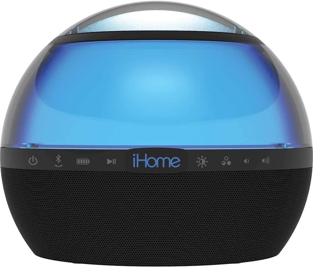 iHome iBT75 Color Changing Bluetooth Rechargeable Speaker - Wireless Speaker W/ Stereo & Voice Control Capability - Digital Echo Canceling Speakerphone - 6 Color Effect Modes - Up To 9 Hours Of Music