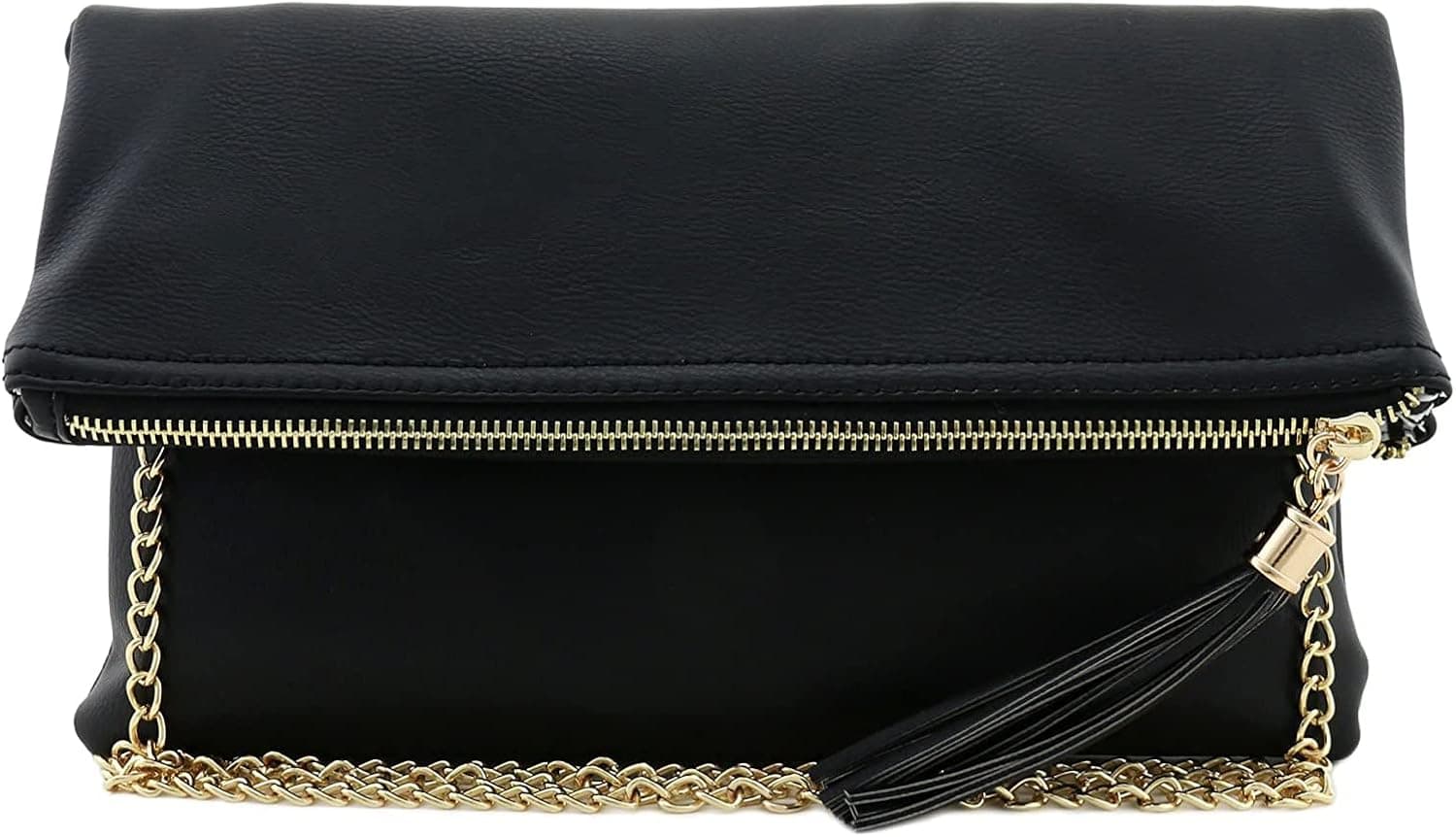 Solene Envelope Clutch Bags for Women Foldover Crossbody Tassel Wallet with Chain Strap, Elegant Evening Purse