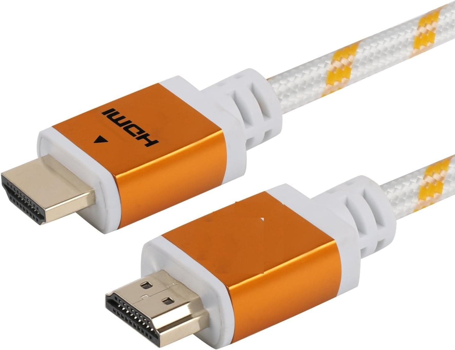 CableVantage HDMI Braided for PS4 HDMI Cable 18Gbps Premium Braided Cord -Gold Plated Connectors -Ethernet,Audio Return -Video HD 1080p,3D Playstation PC Computer Monitor White (15FT)