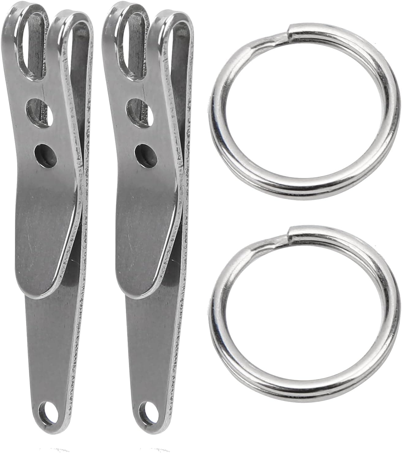 Pinsofy Pocket Clip, Keychain Pocket Clip Stainless Steel Belt Clip Stainless Steel Belt Clip Anti‑Damage for Hanging Keys for Hanging Flashlights